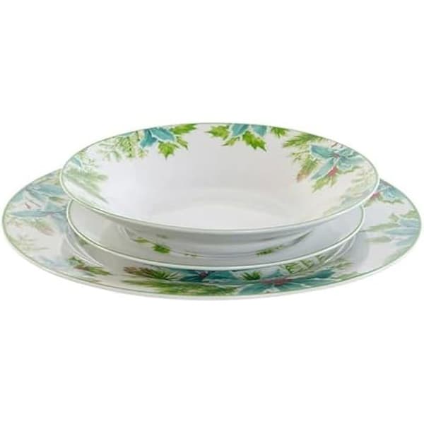 Servis - DKD HOME DECOR - Standard - 18 delar - Blommor - Porslin, Keramik, Stengods