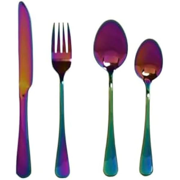 Bestickset - HOME ESPRIT - 16 delar - Rostfritt stål - Flerfärgad - Mått 1,8 x 0,3 x 23 cm