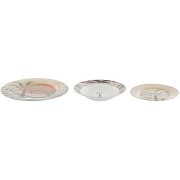 Matservis - HOME ESPRIT - 18 delar - Porslin - Flerfärgad - 27 x 27 x 2 cm