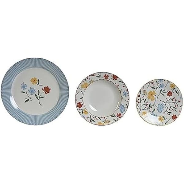 Bordsservering - DKD HEMINNREDNING - Standard - Porslin - Vitt och blått - 27 x 27 x 3 cm