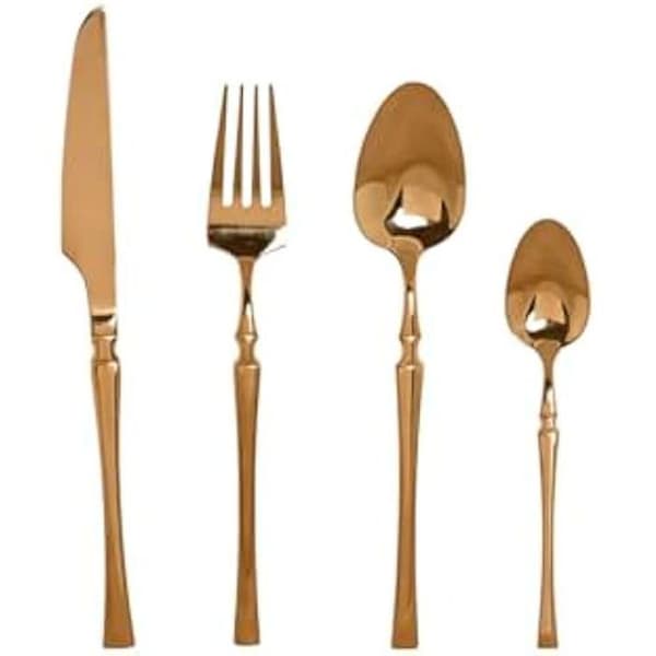 Bestickset - HOME ESPRIT - 16 delar - Rostfritt stål - Flerfärgad - Tål diskmaskin
