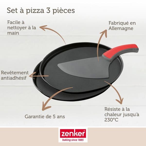 Pizzaset - Zenker - 7513 - 3 st - Non-stick stål - För vuxna