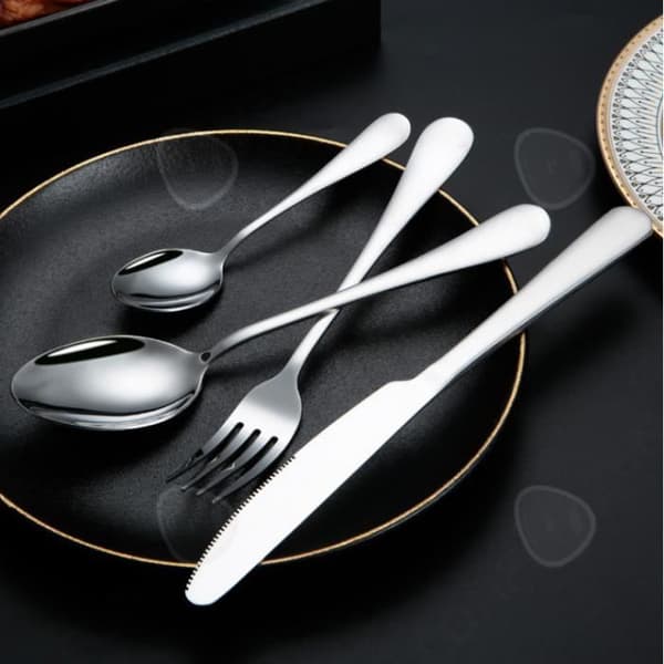 CONFO® 24-delat servisset i rostfritt stål Guld stekkniv, gaffel och sked Hotellpresentset Res.