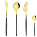 Miniatyrbild 3 av 4: Set med Bestick 24 Delar Elegant för 6 Personer Cheffinger Svart / Guld
