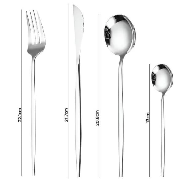 Set med Bestick 24 Delar Elegant för 6 Personer Cheffinger Silver