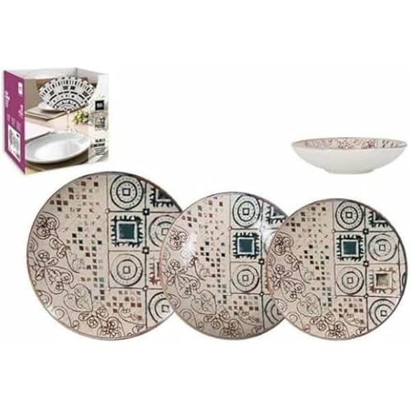India Creta Porslinsservering (2 enheter) - Flerfärgad - 26 x 21 x 27 cm