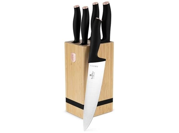 Berlinger Haus Bh-2970 Black Rose Knive Set I Lumarko Bamboo Block!