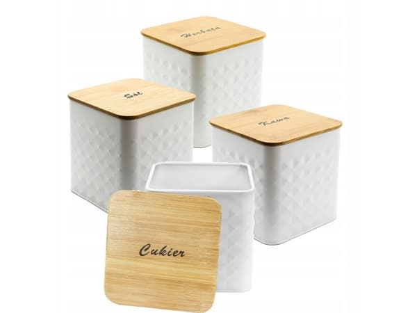 Rinkinys 4 BEHOLDERE KAFFE TE SUKKER SALT BRUNBESTE BB-4262 (PL UNDERTITEL)