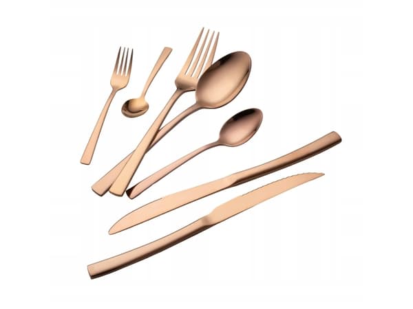 42-DELS BESTEKSETT FOR 6 PERSONER, SKINENDE ROSA GULL, BERLINGER HAUS ROSE GOLD BH-3087