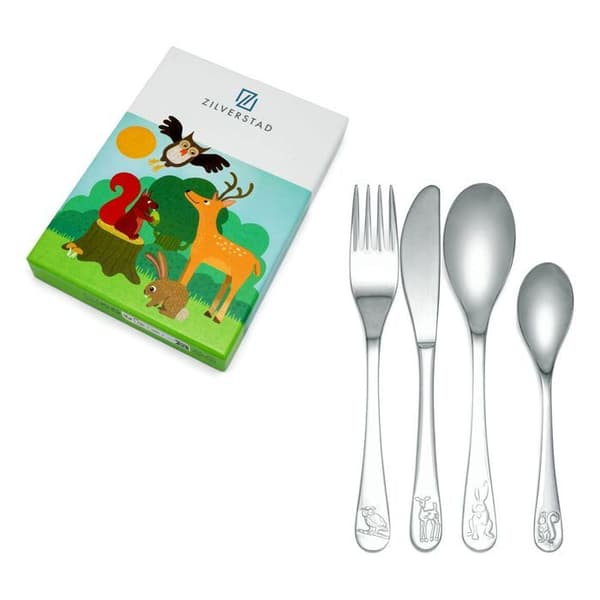 Barnbestick med set för gravyr Skogsdjur | Storlek: 170x180x170x135mm | SKU: ZV6829030