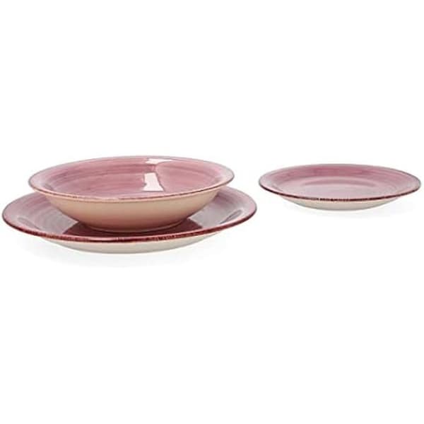 Servis - QUID - Quid Vita Peoni - 18 delar - Keramik - Rosa