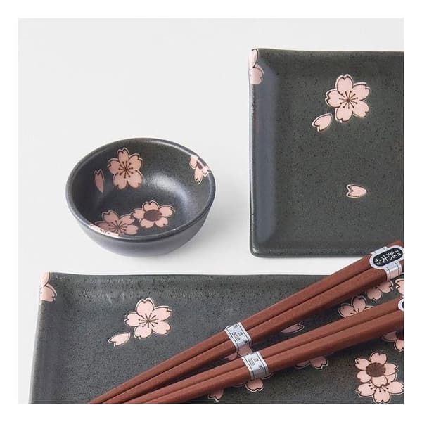 Tillverkad i Japan Set av sushi Svart
