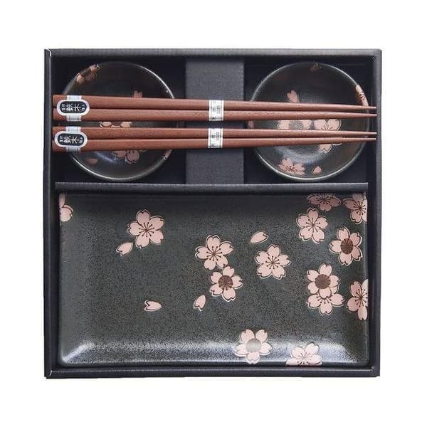 Tillverkad i Japan Set av sushi Svart