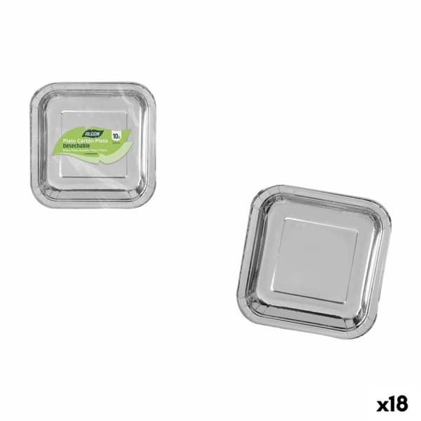 Tallriksset Algon Silvrig 20 cm 20 x 2 cm 10 Delar (18 antal)