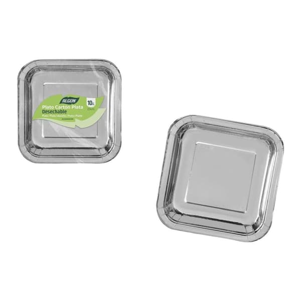 Tallriksset Algon Silvrig 23 cm 10 Delar (18 antal)