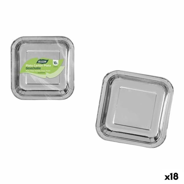 Tallriksset Algon Silvrig 23 cm 10 Delar (18 antal)