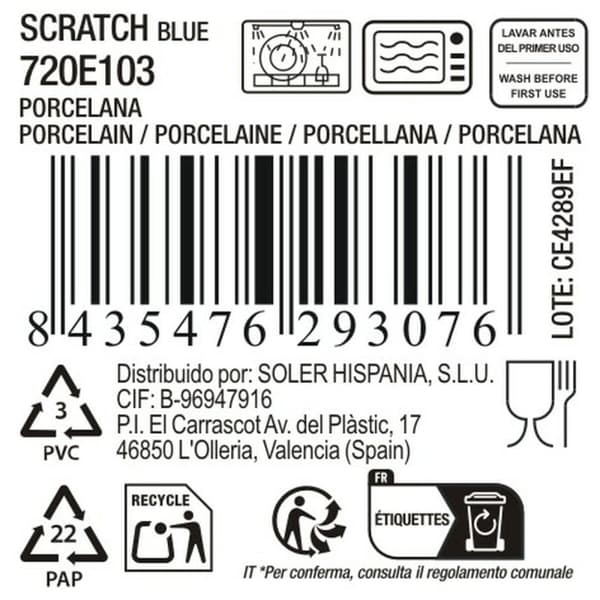 Servingsfat La Mediterránea Scratch blue (8 antal)