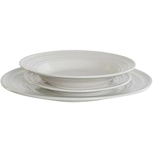 Matservis - DKD Heminredning - Porslin - Vit - 27x27x2 cm - Standard