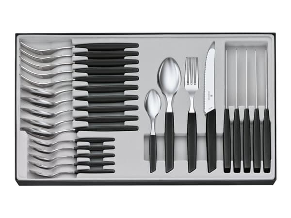 Victorinox Swiss Modern - Bestickuppsättning - 24 pcs - svart