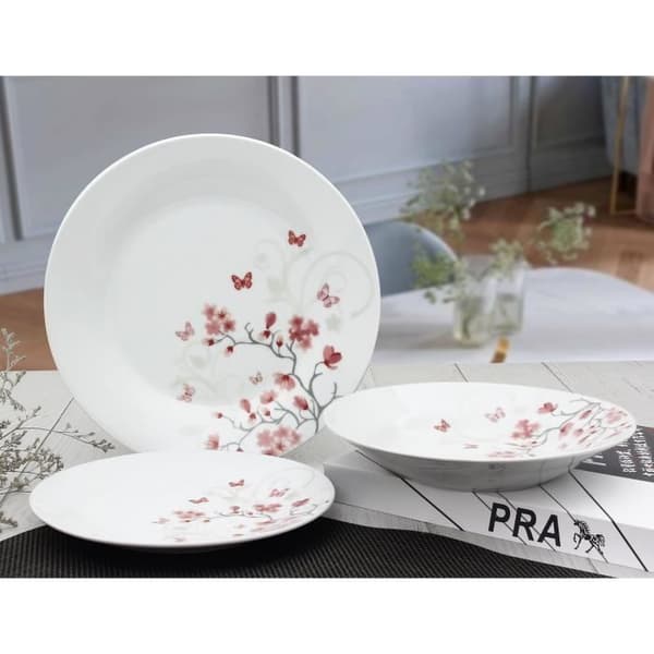 Bordsservering 18 stycken i porslin Papillons rouge