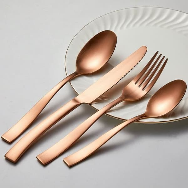 Bestickset - ARTHUR MARTIN - AM0056 - 24 delar - Rostfritt stål - Kopparfinish