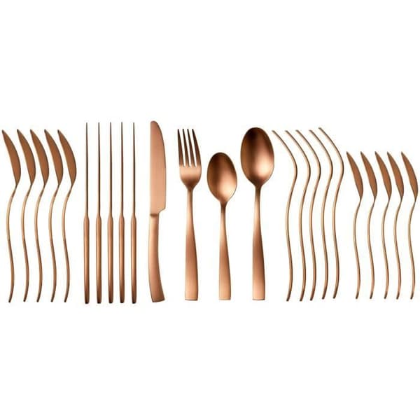 Bestickset - ARTHUR MARTIN - AM0056 - 24 delar - Rostfritt stål - Kopparfinish