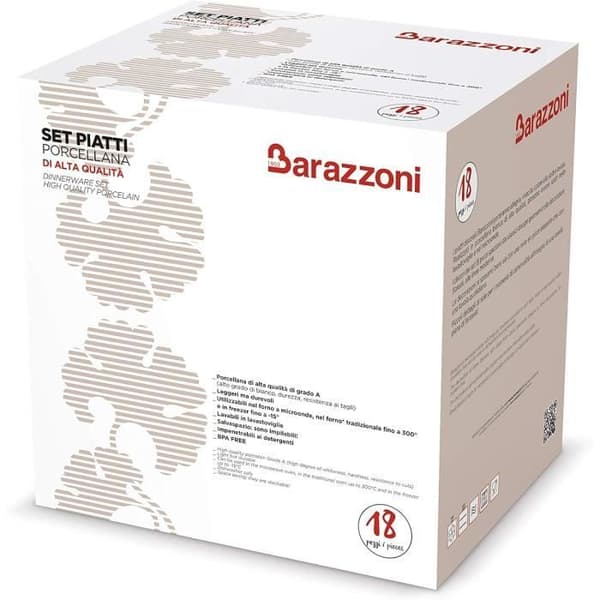 Servis av porslinstallrikar Barazzoni 82000625 Kobe grå