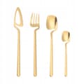 Miniatyrbild 6 av 11: BESTICKSET Rostfritt Stål Modern 32 delar MATT GULD Set