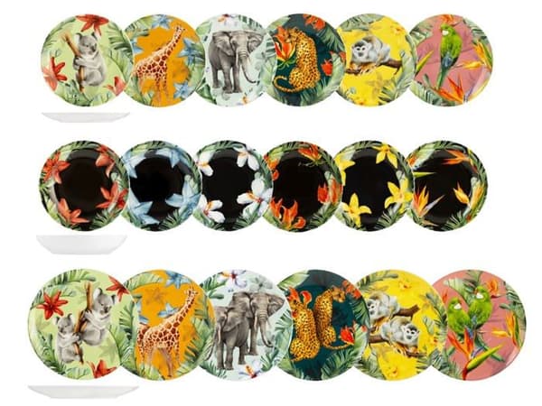 Komplett service - H-h bordsservering - 9299500 - servizio tavola 18 pezzi exotic in porcellana