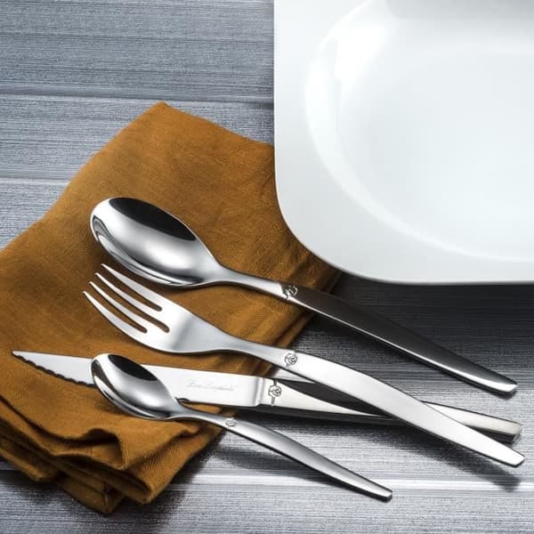 24-delat bestickset - LOU LAGUIOLE - Jet Mirror - Stål i ett stycke - Blank finish