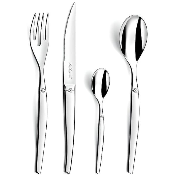 Bestick - LOU LAGUIOLE - Jet-sortiment - 16 delar - Stål i ett stycke - Blank finish