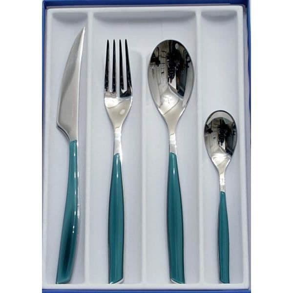 Bestickset - Bugatti - Glamour - 24 delar - 18-10 rostfritt stål - SAN handtag - Celadon grön