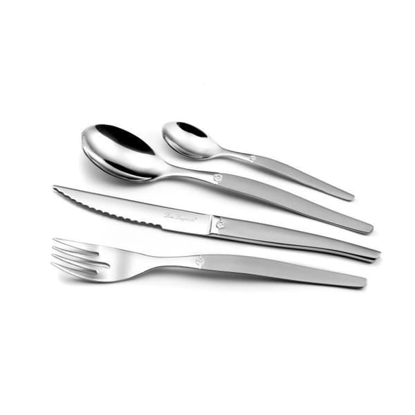 24-delat bestickset - LOU LAGUIOLE - Jet Satin - Shiny & Satin finish - Grå - Stål i ett stycke