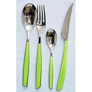 Green Glamour 24-delars bestickset - Bugatti - 18/10 rostfritt stål - SAN handtag - Tål att diskas i maskin