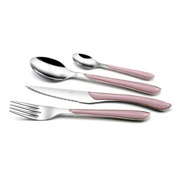 Middagset - AMEFA - Eclat Pastel - 24 delar - Rostfritt stål - Pastellrosa