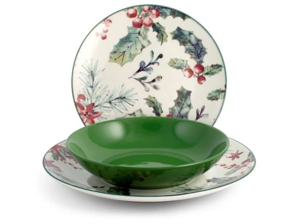 Komplett service - H-h bordsservering - 762918 - servizio natalizio 18 pezzi celebration green