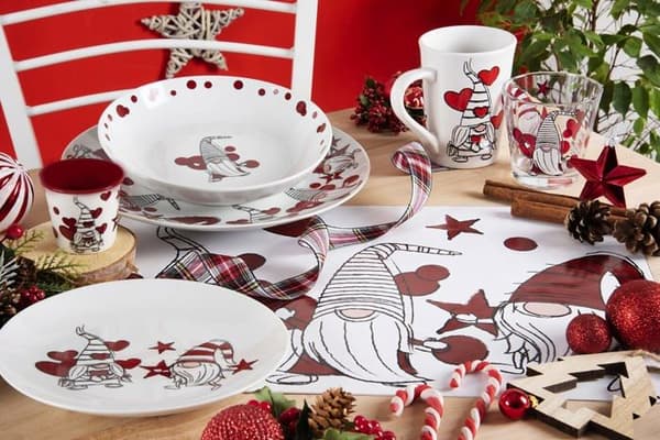 Komplett service - Excelsa middagsservering - 64858 - Gnome Sweet Home 18-delat servisset, porslin