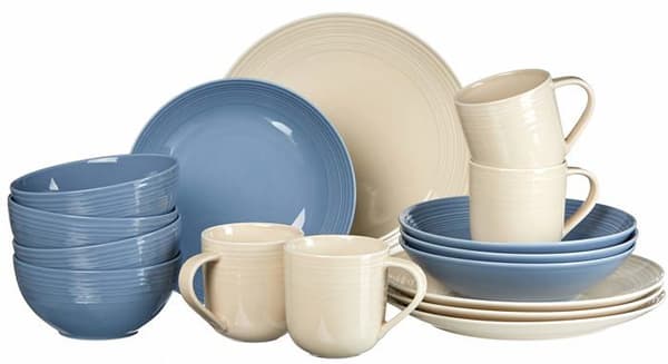 Komplett service - Ritzenhoff middagsservering - brytare - 405835 - Levi Middagsservering 16 st Blå/grädde 45 x 26 x 34 cm