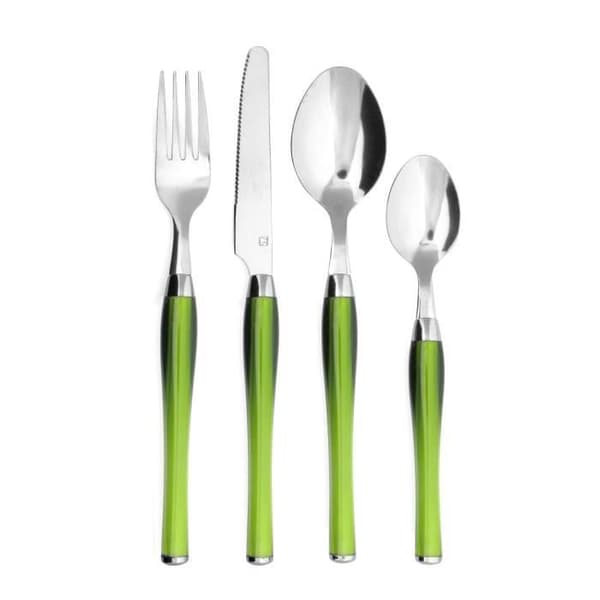 Ménagère 24 delar - AMEFA - Grön korg - Rostfritt stål 18/0 - Handtag i två material - Blank polering