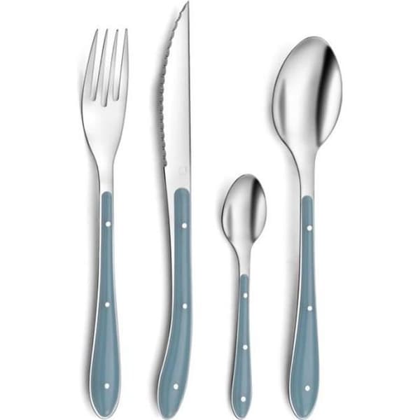 Ménagère - AMEFA - Bistro 1-2-3 - 24 delar - Blå denim - Rostfritt stål
