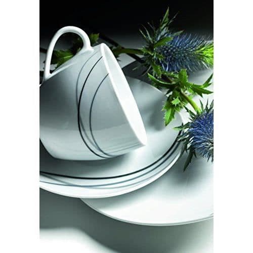 Inhemsk av Mäser serie Tajo, Servis för 6 personer, Porslin, Vit/Svart, 40x 60x 40cm, 30 enheter - 927314