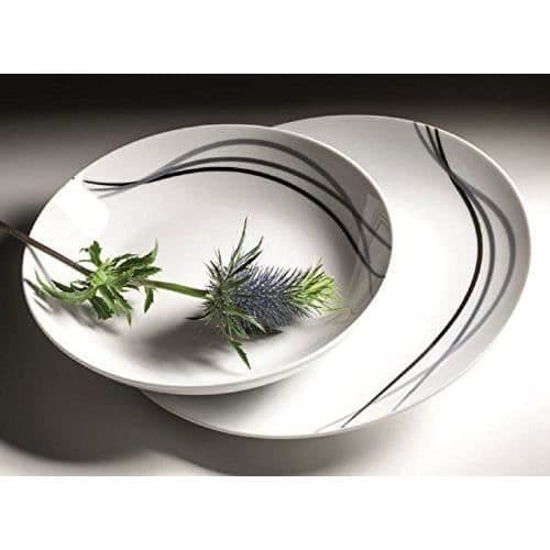 Inhemsk av Mäser serie Tajo, Servis för 6 personer, Porslin, Vit/Svart, 40x 60x 40cm, 30 enheter - 927314