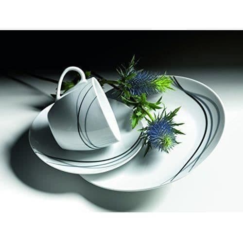 Inhemsk av Mäser serie Tajo, Servis för 6 personer, Porslin, Vit/Svart, 40x 60x 40cm, 30 enheter - 927314