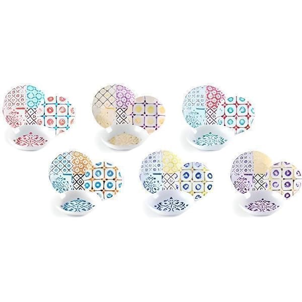 Excelsa maioliche Tjänstetablett, Porslin, Multicolor, 18 enheter