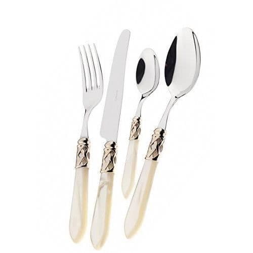 24-delat bestickset - Bugatti - ALDAM-S4250 - Stål/ABS - Elfenben - Mått 39x27x5 cm