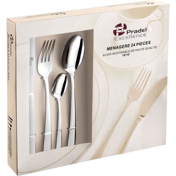 Ménagère 24 Delar PRADEL EXCELLENCE IZIS - Rostfritt stål - Elegans och kvalitet
