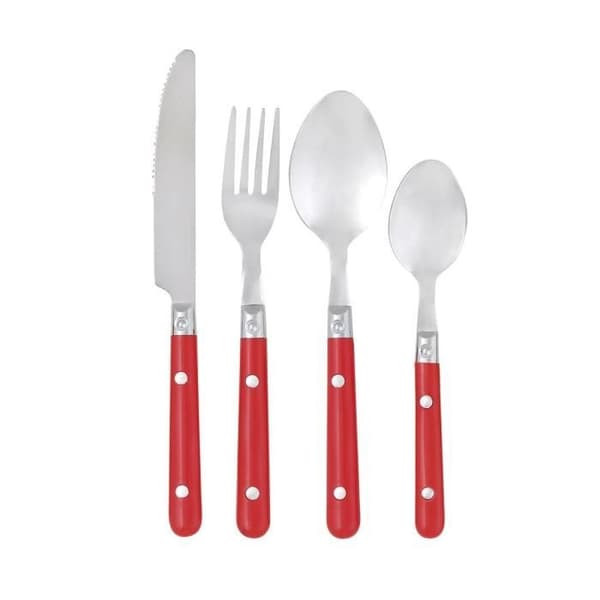 Ménagère 24 delar - GIMEL - Röd - Inox - Nutida stil