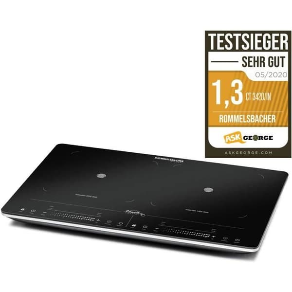 Häll - Rommelsbacher - CT 2020/IN - Induktion 3400 Watt - Svart/Silver - Metall Svart