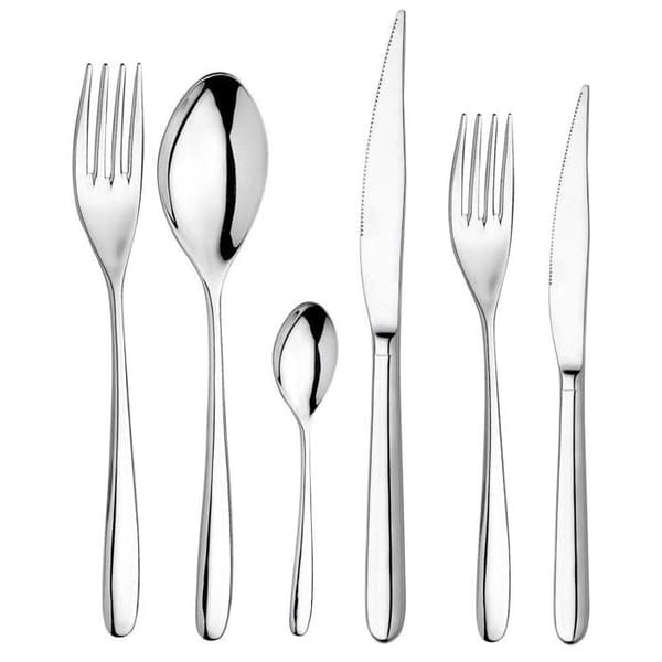Menagere - komplett bestickservice Inoxriv - 61113172 - Novecento Bestickservice, Rostfritt stål, Silver, 72 enheter