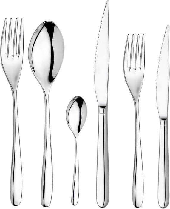 Menagere - komplett bestickservice Inoxriv - 61113172 - Novecento Bestickservice, Rostfritt stål, Silver, 72 enheter